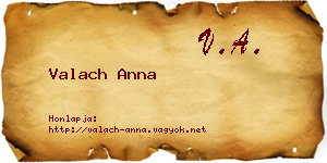 Valach Anna névjegykártya