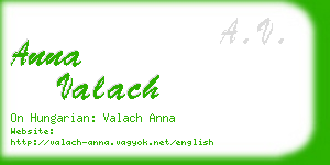 anna valach business card